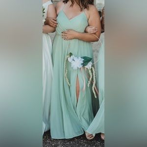 Azazie Sage green bridesmaid dress